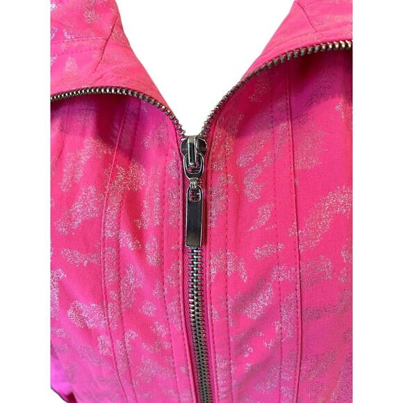 Laura Ashley Hot Pink Jacket Gold Accents Palm Beach Azela Roughed Spring - Picture 10 of 14